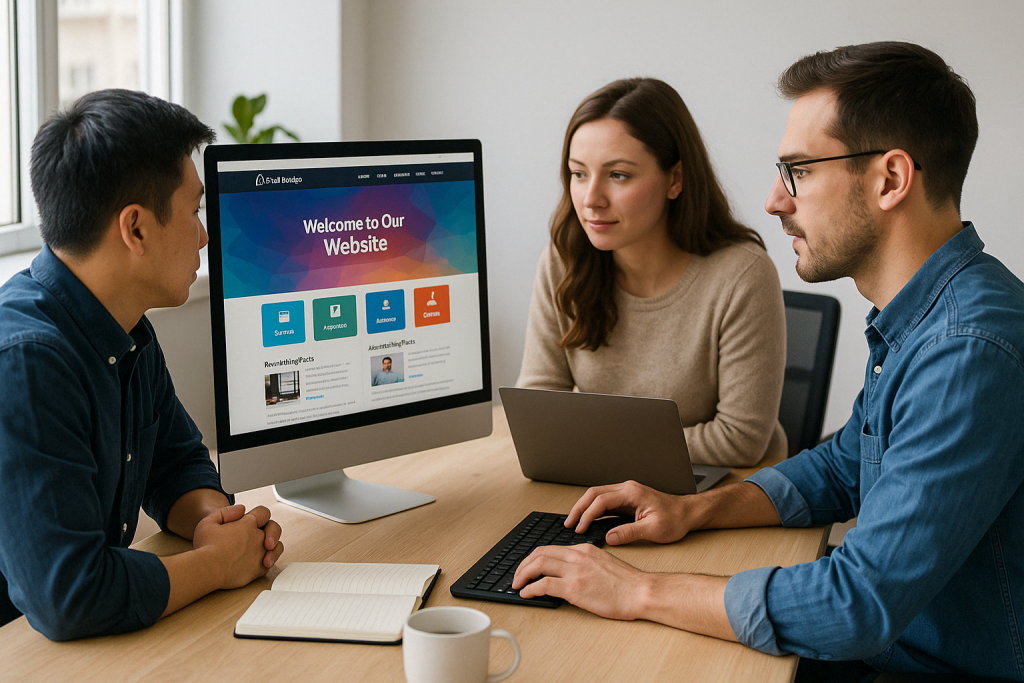 Developer reviewing a website project on GitHub