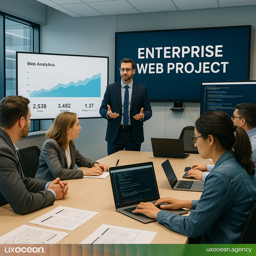 Enterprise web development team planning a complex corporate website, with multiple systems integration and high-scale requirements.