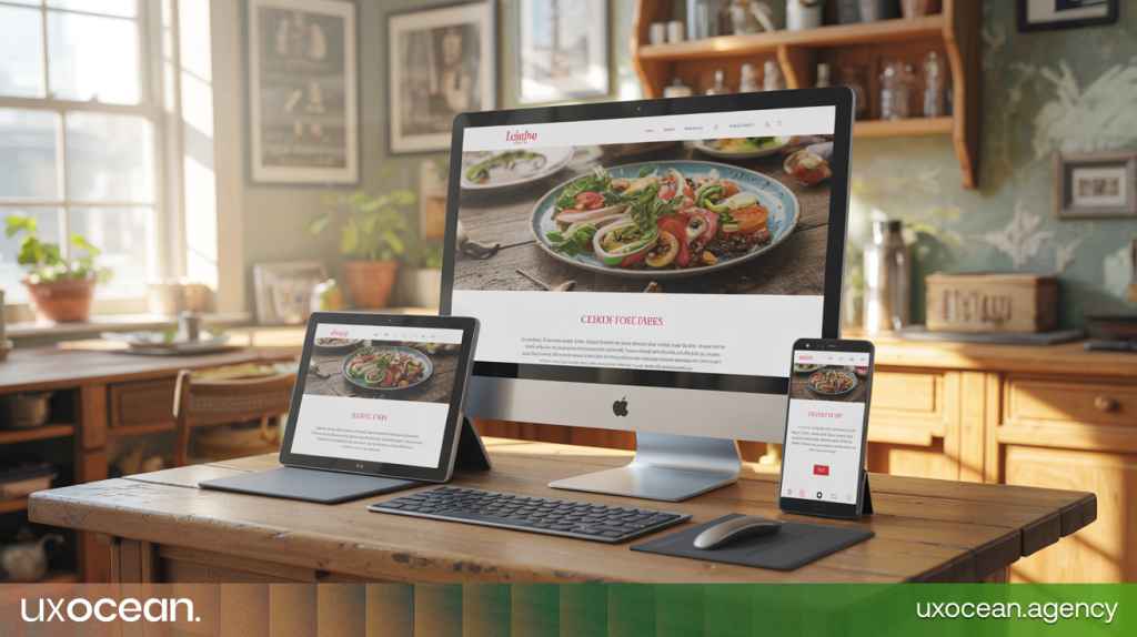 Mobile-friendly WordPress web design shown with the same website displayed on a phone, tablet, and desktop screen.